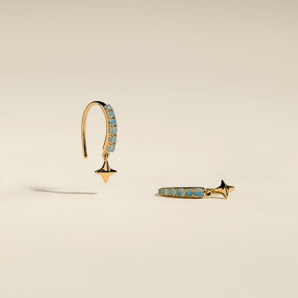 Cosmic Opal Hook Earrings in Gold