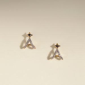 Cosmic Star Illusion Studs in Gold
